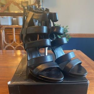 WHBM Black Strappy Sandals Size 8.5